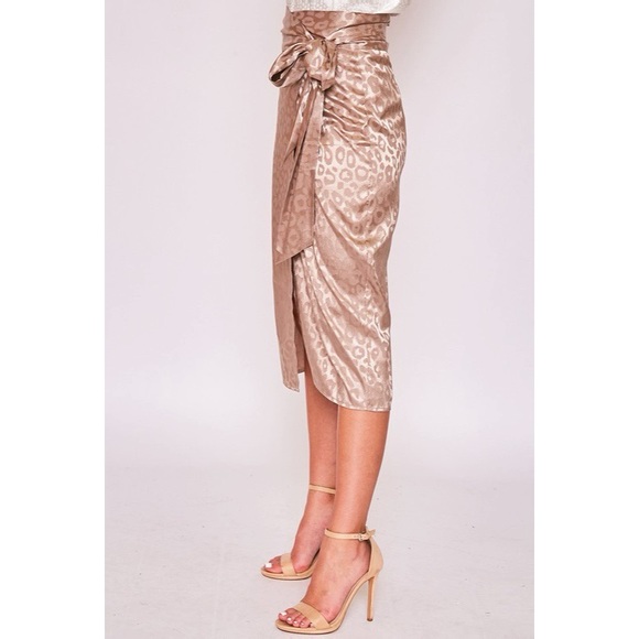CHAMPAGNE GARDENS SILK MIDI SKIRT - Picture 6 of 8